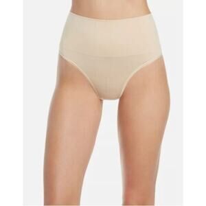 Yummie by Heather Thomson High Waist Shaping Thong in Nude M/L MSRP $34 YT6-564